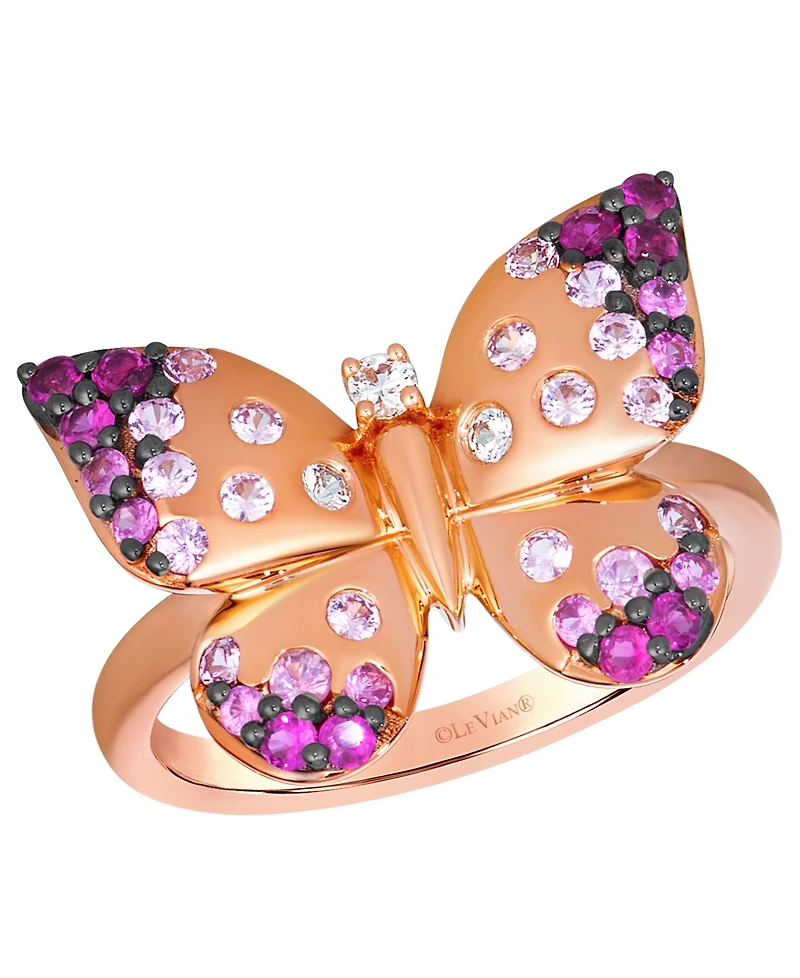 Le Vian Strawberry Ombre Sapphire Butterfly (3/4 ct. t.w.) & Vanilla Sapphire Ring in 14k Strawberry Gold