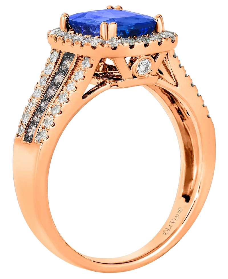 Le Vian Blueberry Tanzanite (1-7/8 ct. t.w.), Nude Diamond (1/2 ct. t.w.) & Chocolate Diamond (1/10 ct. t.w.) Ring in 14k Strawberry Gold