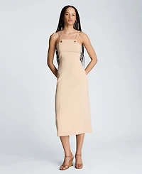 Kenneth Cole Women's Square Neck Grommet Midi Dress