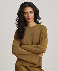 Lauren Ralph Petite Crewneck Drop-Shoulder Sweater