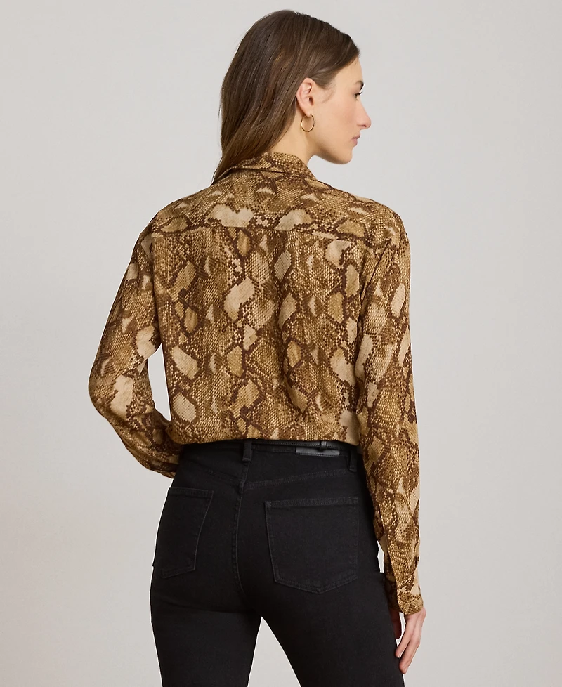 Lauren Ralph Petite Relaxed Button-Front Shirt
