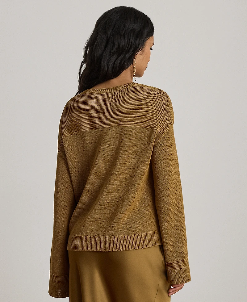 Lauren Ralph Petite Crewneck Drop-Shoulder Sweater