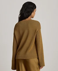 Lauren Ralph Petite Crewneck Drop-Shoulder Sweater