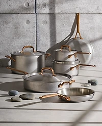 KitchenAid Stonewash Stainless Steel 5-Ply Clad 10-Piece Cookware Set