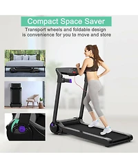 Electric Folding Treadmill 3HP with Bluetooth Audio and Compact Design