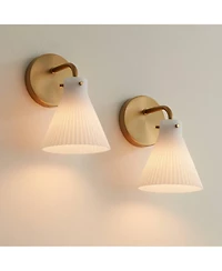 Possini Euro Design Possini Euro Cielo 9" High Warm Brass Wall Sconce Set of 2