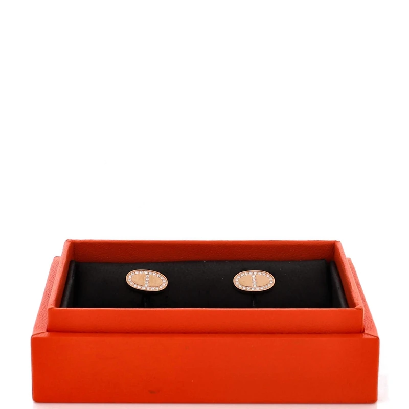 Pre-Owned HERMES Chaine d'Ancre Contour Stud Earrings