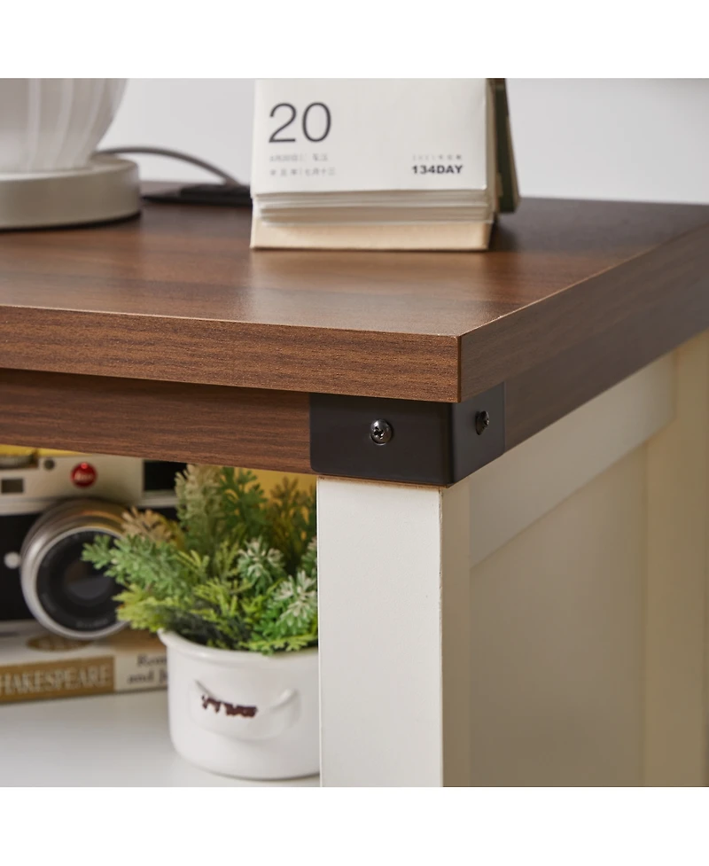 Streamdale Furniture Farmhouse Charging Nightstand with Drawer and Shelf