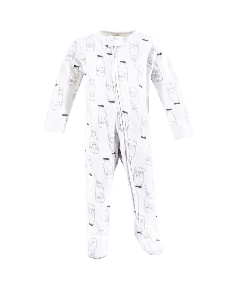 Touched by Nature Baby Boys Organic Cotton Sleep And Play, Cookies Milk, 0-3 Months
