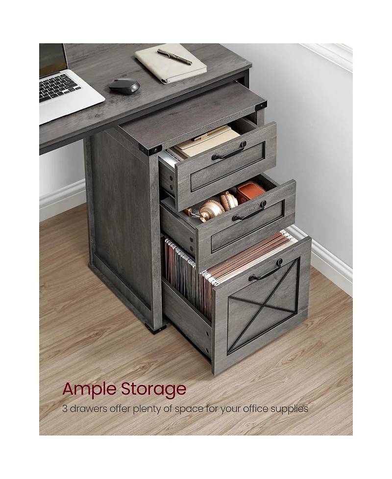 Slickblue Mobile File Cabinet with 3 Drawers for A4 Size Document Storage