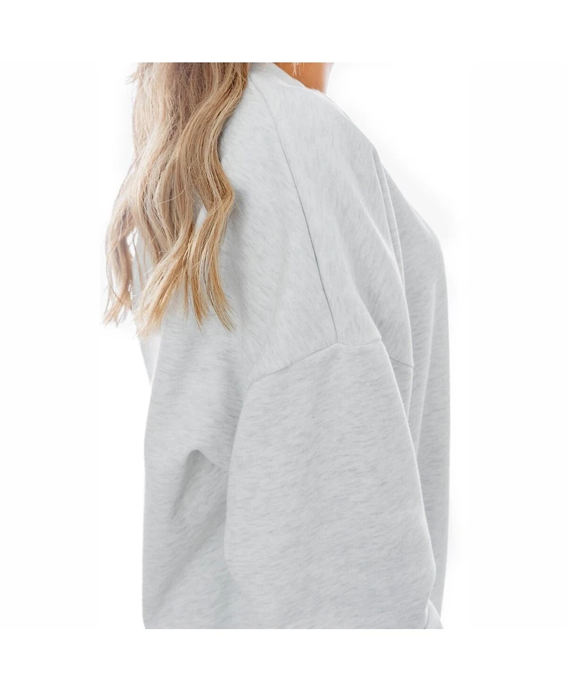 Gameday Couture Women's Gray Nebraska Huskers Premium Fleece Drop Shoulder Oversized Pullover Sweatshirt