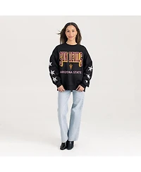 Gameday Couture Women's Black Arizona State Sun Devils Pure Victory Relaxed Rhinestone Pullover Sweatshirt