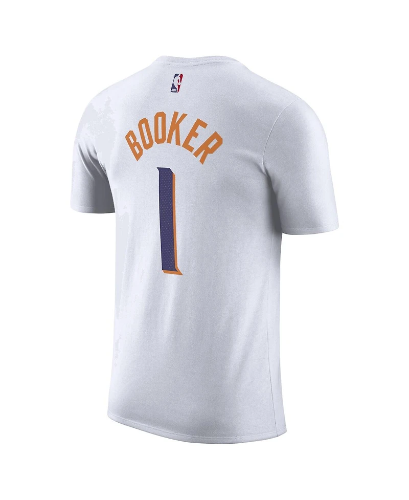 Nike Men's Devin Booker White Phoenix Suns 2023/24 Association Name & Number T-Shirt