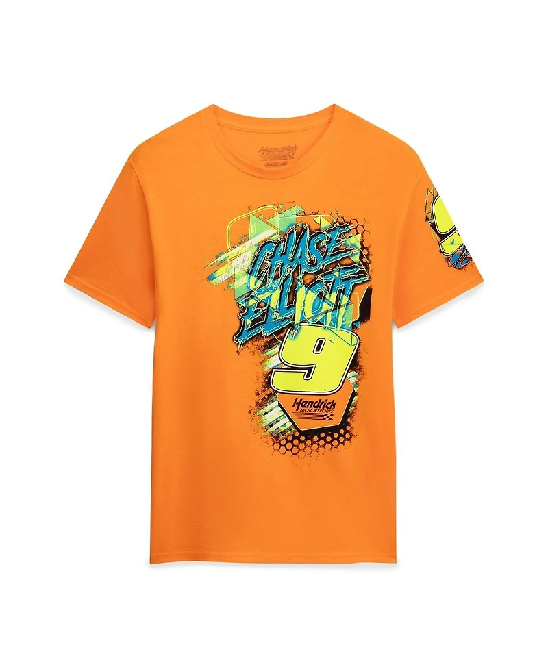 Classic Ink Usa Men's Orange Chase Elliott 9 Neon Xxplosion T-Shirt