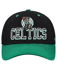 Mitchell & Ness Men's Black/Kelly Green Boston Celtics Backside Script 2-Tone Pro Crown Adjustable Hat