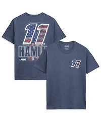 Classic Ink Usa Men's Heather Navy Denny Hamlin 11 Patriotic Number Tri-Blend T-Shirt