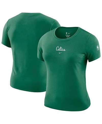 Nike Women's Kelly Green Boston Celtics Courtside Modest Cropped Tri-Blend T-Shirt