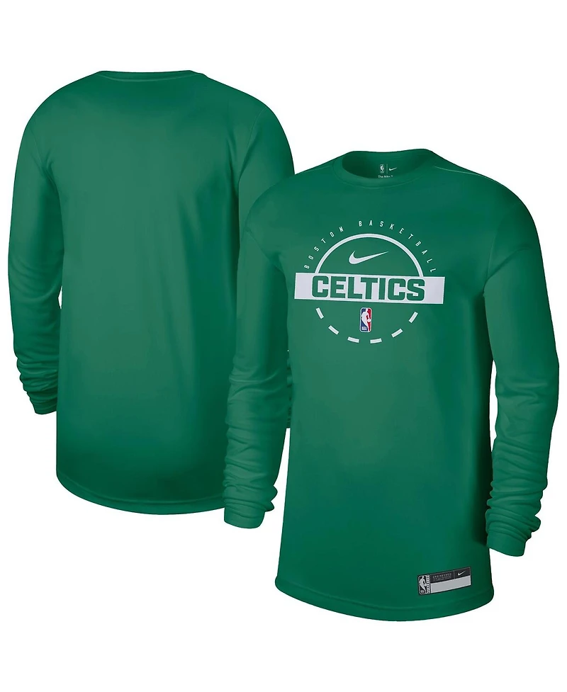 Nike Men's Kelly Green Boston Celtics 2025/26 On-Court Flare Dri-fit Practice Long Sleeves Tri-Blend T-Shirt