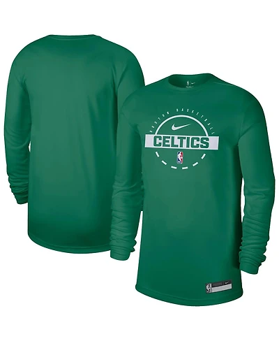 Nike Men's Kelly Green Boston Celtics 2025/26 On-Court Flare Dri-fit Practice Long Sleeves Tri-Blend T-Shirt