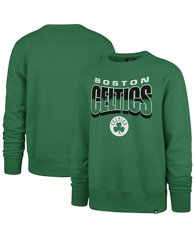 '47 Brand Men's and Women's Kelly Green Boston Celtics Brush By Headline Crewneck Sweatshirt