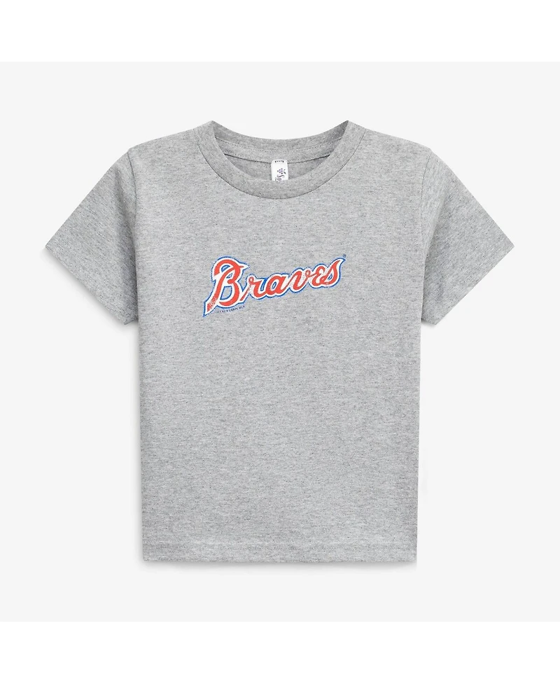 Soft As A Grape Toddler Heather Gray/Light Blue Atlanta Braves Cooperstown Collection Two-Pack T-Shirt Set