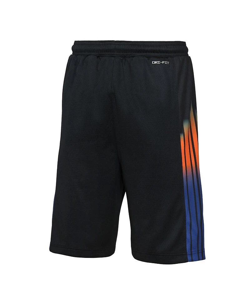 Jordan Big Boys and Girls Black New York Knicks Authentic Statement Edition Swingman Shorts