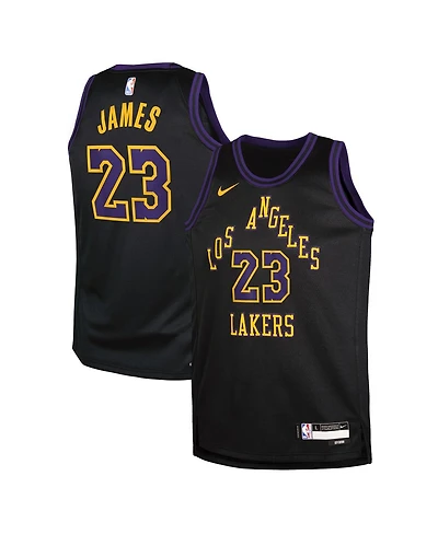 Nike Big Boys and Girls LeBron James Black Los Angeles Lakers 2025/26 City Edition Swingman Jersey