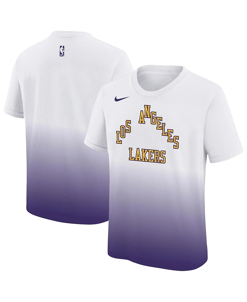 Nike Big Boys and Girls White/Purple Los Angeles Lakers 2025/26 City Edition Max90 T-Shirt