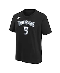 Nike Big Boys and Girls Anthony Edwards Black Minnesota Timberwolves Name & Number T-Shirt - Classic Edition