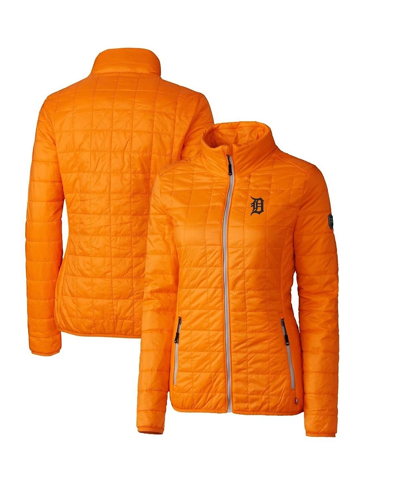 Cutter & Buck Women's Orange Detroit Tigers Rainier PrimaLoft Eco Full-Zip Puffer Jacket