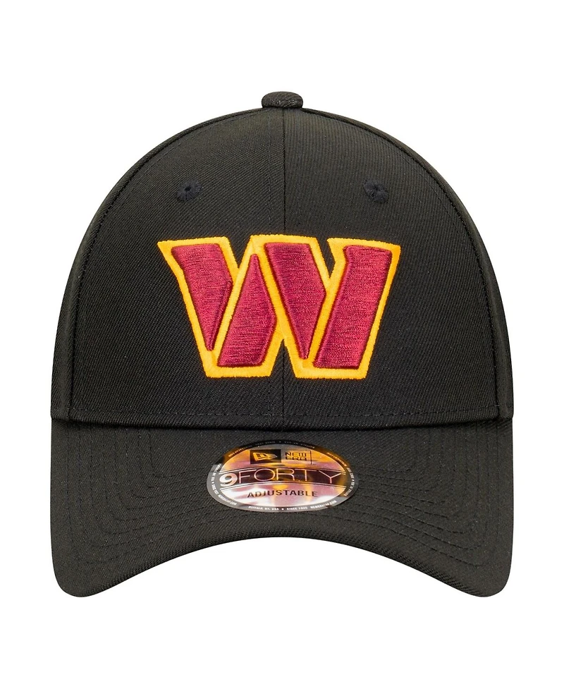 New Era Men's Black Washington Commanders Core Team 9FORTY Adjustable Hat