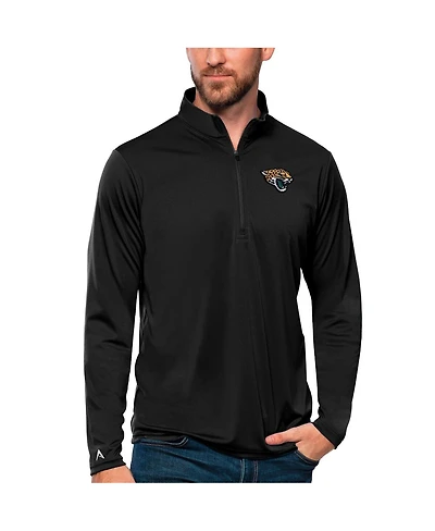 Antigua Men's Black Jacksonville Jaguars Tribute Quarter-Zip Lightweight Pullover Sweatshirt