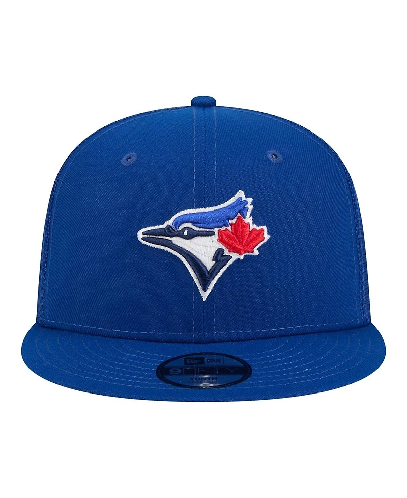 New Era Big Boys and Girls Royal Toronto Blue Jays 9FIFTY Trucker Snapback Hat