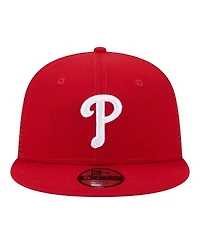 New Era Big Boys and Girls Red Philadelphia Phillies 9FIFTY Trucker Snapback Hat