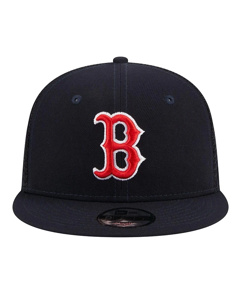 New Era Big Boys and Girls Navy Boston Red Sox 9FIFTY Trucker Snapback Hat
