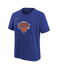 Nike Big Boys and Girls Blue New York Knicks Team Essential Logo T-Shirt
