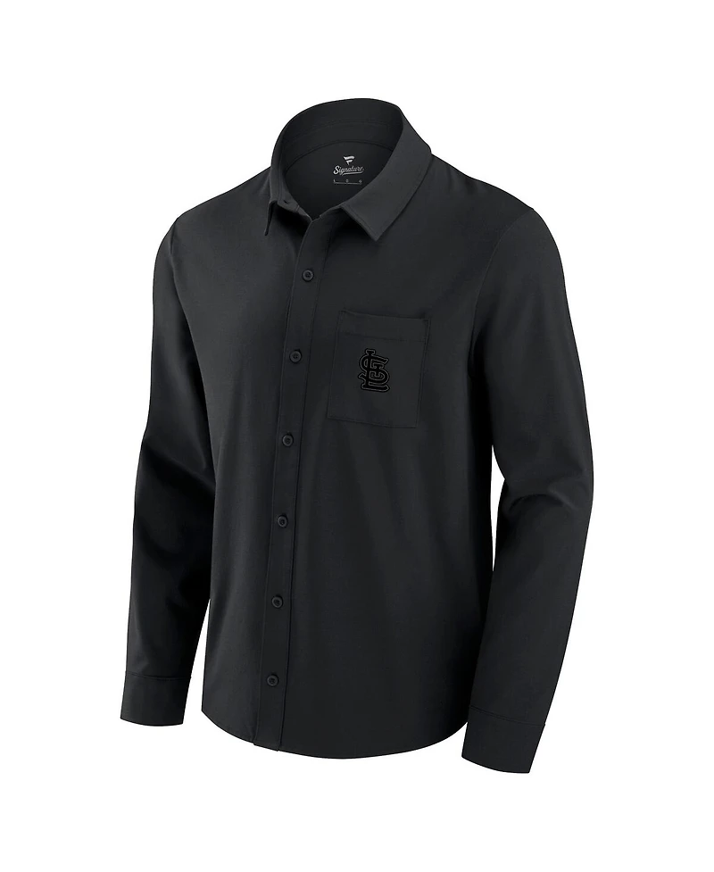 Fanatics Men's Black St. Louis Cardinals Front Office Long Sleeve Button-Up Shirt