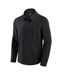 Fanatics Men's Black St. Louis Cardinals Front Office Long Sleeve Button-Up Shirt