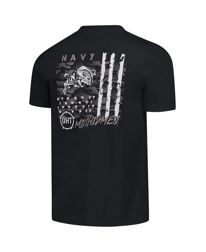 Image One Men's Black Navy Midshipmen Comfort Colors Oht Camo Overlay T-Shirt