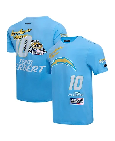 Pro Standard Men's Justin Herbert Powder Blue Los Angeles Chargers Fast Lane Name and Number Player T-Shirt