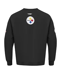 Pro Standard Men's Black Pittsburgh Steelers Turn It Up Drop Shoulder Pullover Sweatshirt