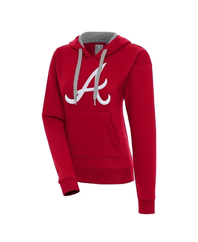 Antigua Women's Red Atlanta Braves Victory Pullover Hoodie