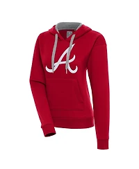 Antigua Women's Red Atlanta Braves Victory Pullover Hoodie
