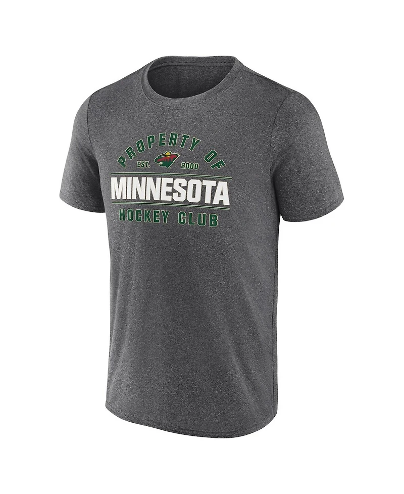Fanatics Men's Heather Charcoal Minnesota Wild Property Of T-Shirt