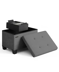 Nestl 16 Inch Ottoman Storage Bench with Storage Bins
