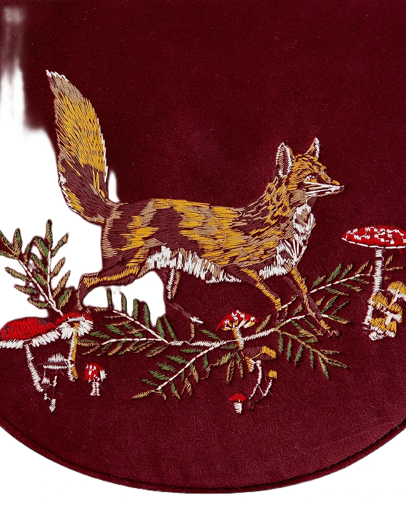Fable England Fox And Mushroom Embroidered Saddle Bag