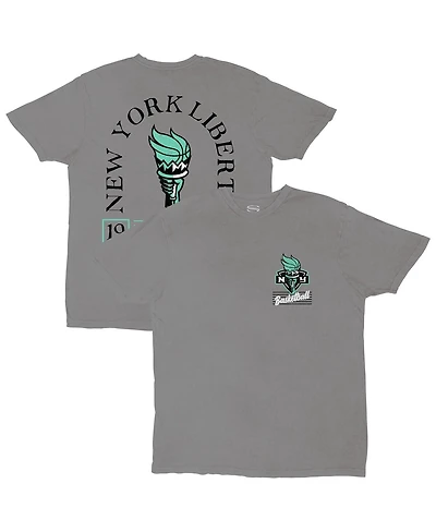 Stadium Essentials Men's and Women's Platinum New York Liberty Lay Low Vintage Wash Relaxed Fit T-Shirt