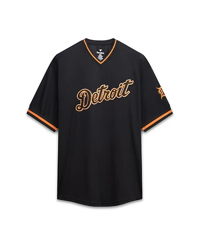 Fanatics Men's Black Detroit Tigers Big & Tall Pop Texture V-Neck T-Shirt