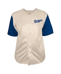 Fanatics Men's Profile Cream Los Angeles Dodgers Big & Tall Full-Button Jersey