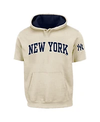 Fanatics Men's Cream/Navy New York Yankees Big & Tall Contrast Short Sleeve Hoodie